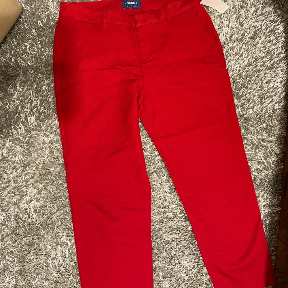 NWT Red Cropped Harper Pants Size 6 - Picture 2 of 4